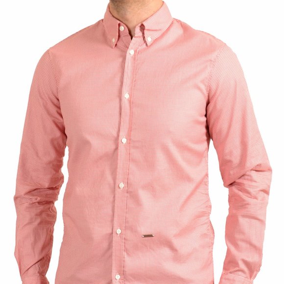 Dsquared2 Men's Multi-Color Houndstooth Long Sleeve Casual Shirt US S IT 48